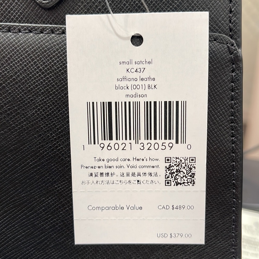 Kate Spade Madison Saffiano Leather Small Satchel
COLOR:
Black 
NWT - Picture 7 of 16